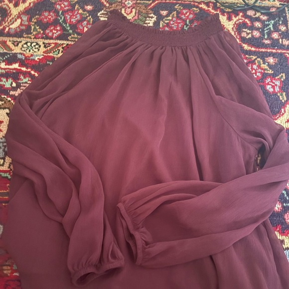 joie Burgundy Blouse (lower case j) - Picture 4 of 5